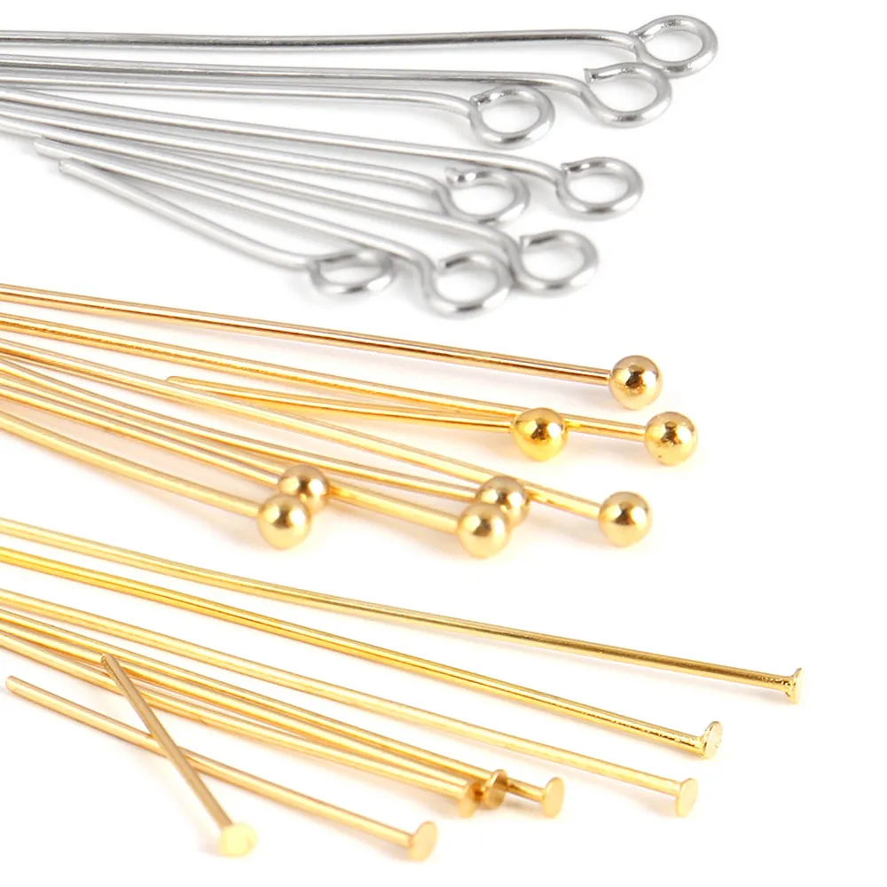 100pcs Stainless Steel Head pins Eye Pins Findings For Diy Jewelry Making Jewelr