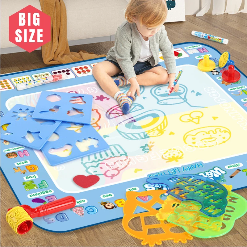 100x80CM Magic Water Drawing Mat Coloring Doodle With Reusable Magic Pens Montes