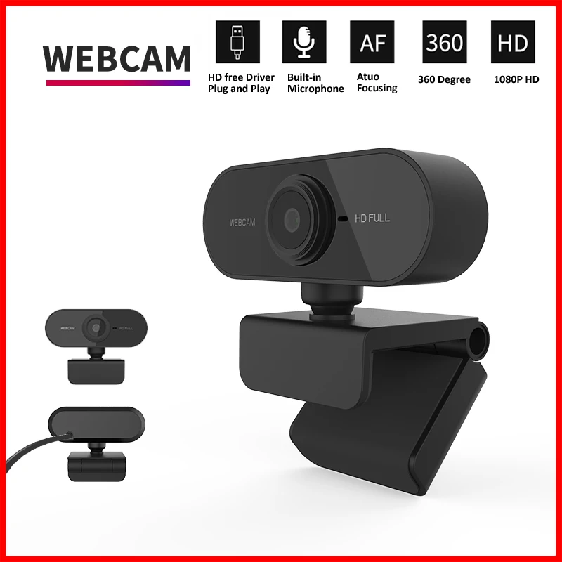 1080P HD Mini Webcam with microphone, usb interface supports laptop desktop comp