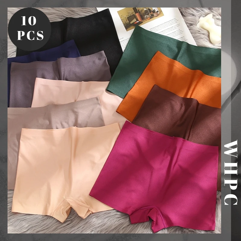 10Pieces Panties Shorts Set Underwear 10 Pcs Women's Ice Silk Boxer Briefs Lot o