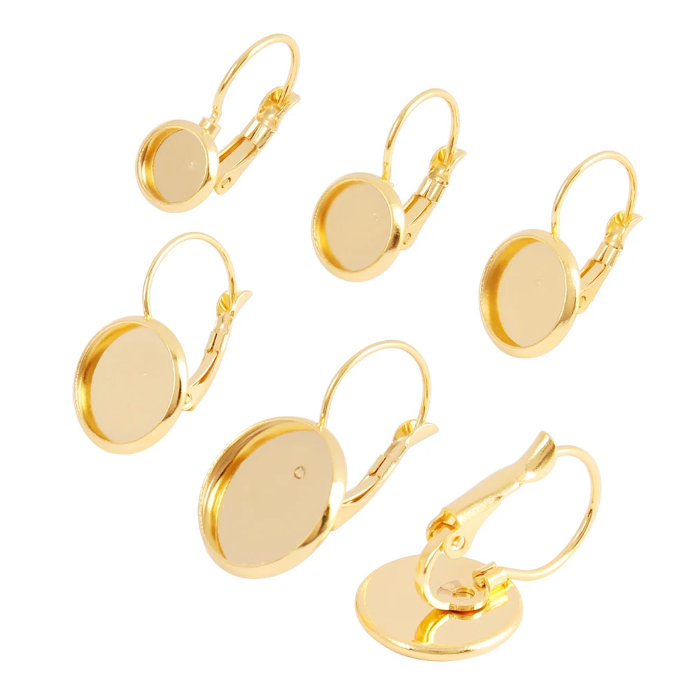 10pcs Stainless Steel Ear Hook Findings Earrings Clasps French Hook Welded Round