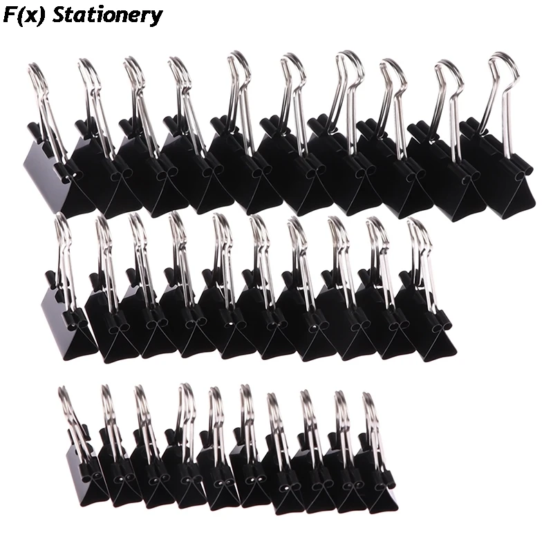 10pcs/lot Black Metal Binder Clips 19mm/ 25mm/ 32mm Notes Letter Paper Clip Offi
