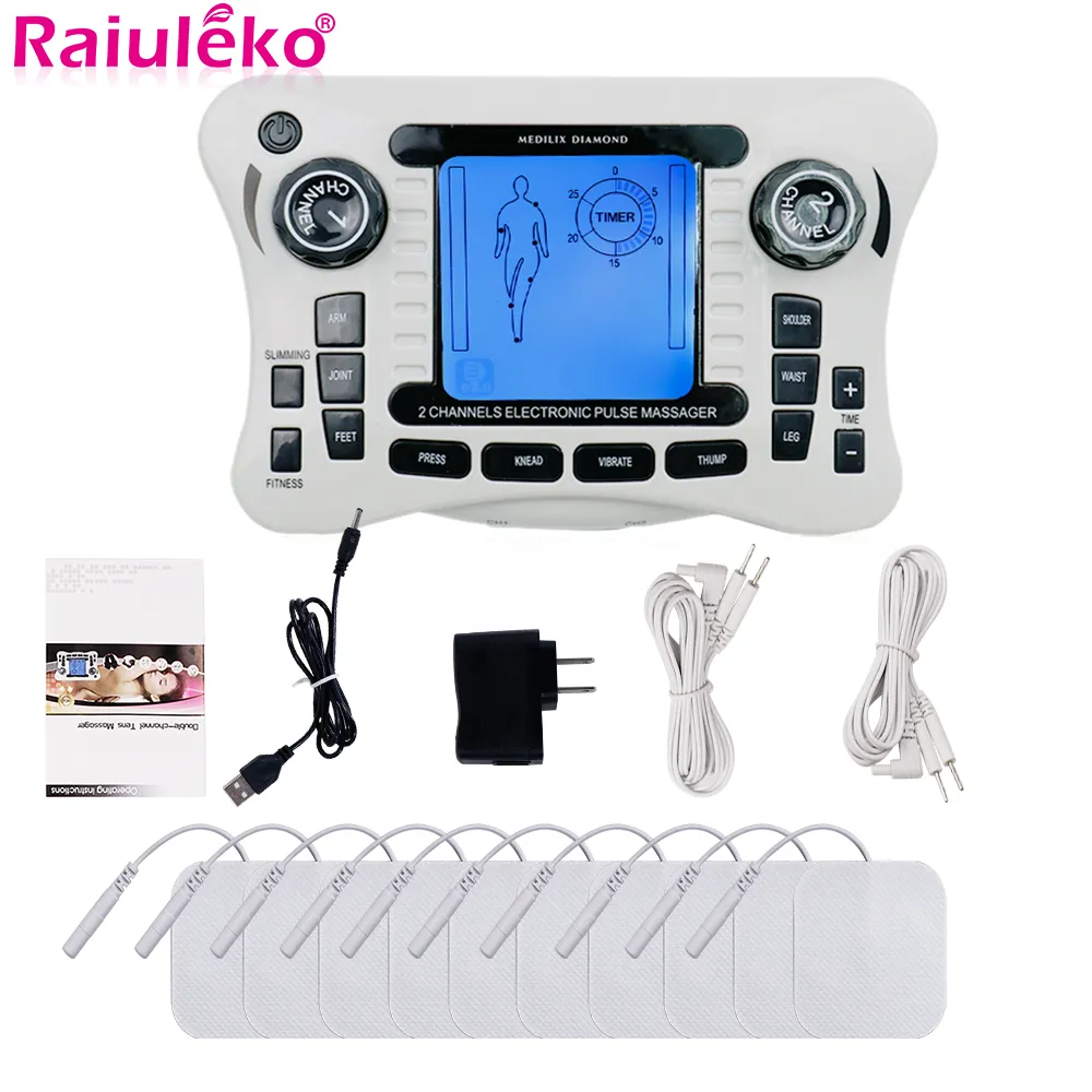 12 Modes Electrical Tens Pulse Massager EMS Muscle Stimulator Acupuncture Digita