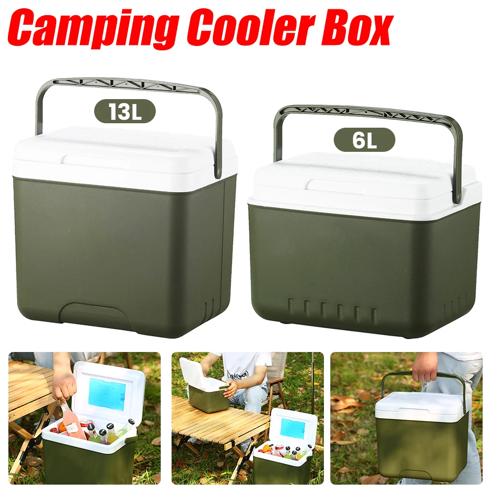 13/6L Cooler Box Portable Camping Refrigerator Incubator Large Capacity Car Ice 