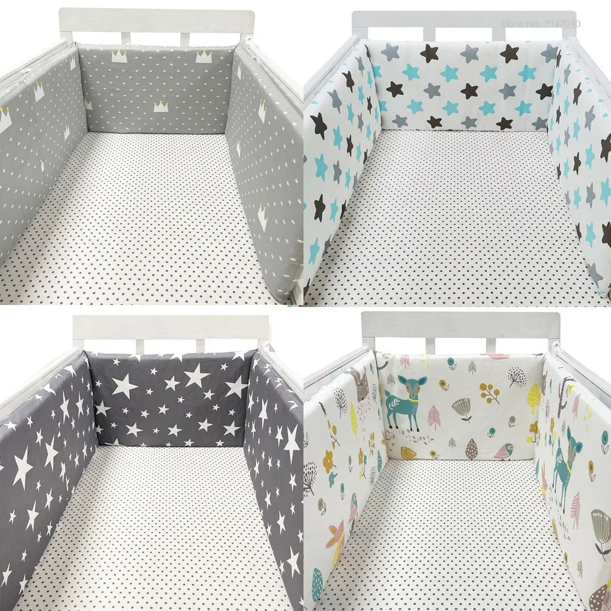 130*30 cm Baby Crib Bumpers in the Crib Set for Newborns Cotton Printed Cot Prot