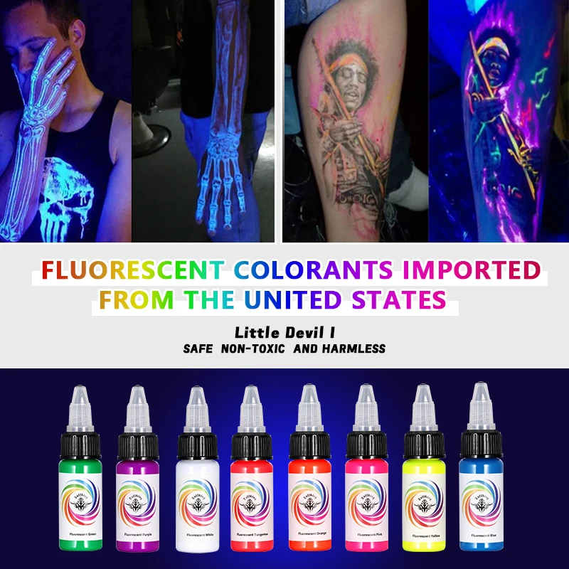 15ml Bottle Professional Fluorescence Tattoo Ink Purple Light Micropigmentation 