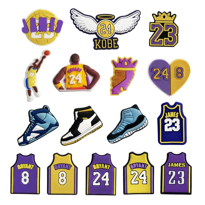 16pcs Basketball Shoes Charms For Crocs,Sports Shoe Accessories Charms For Men B