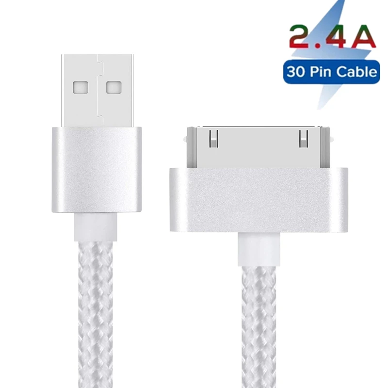 1m 2m 3m Braided USB Data Charger Cable for iPhone 4S 4 S 3GS iPad 1 2 3 iPod Na