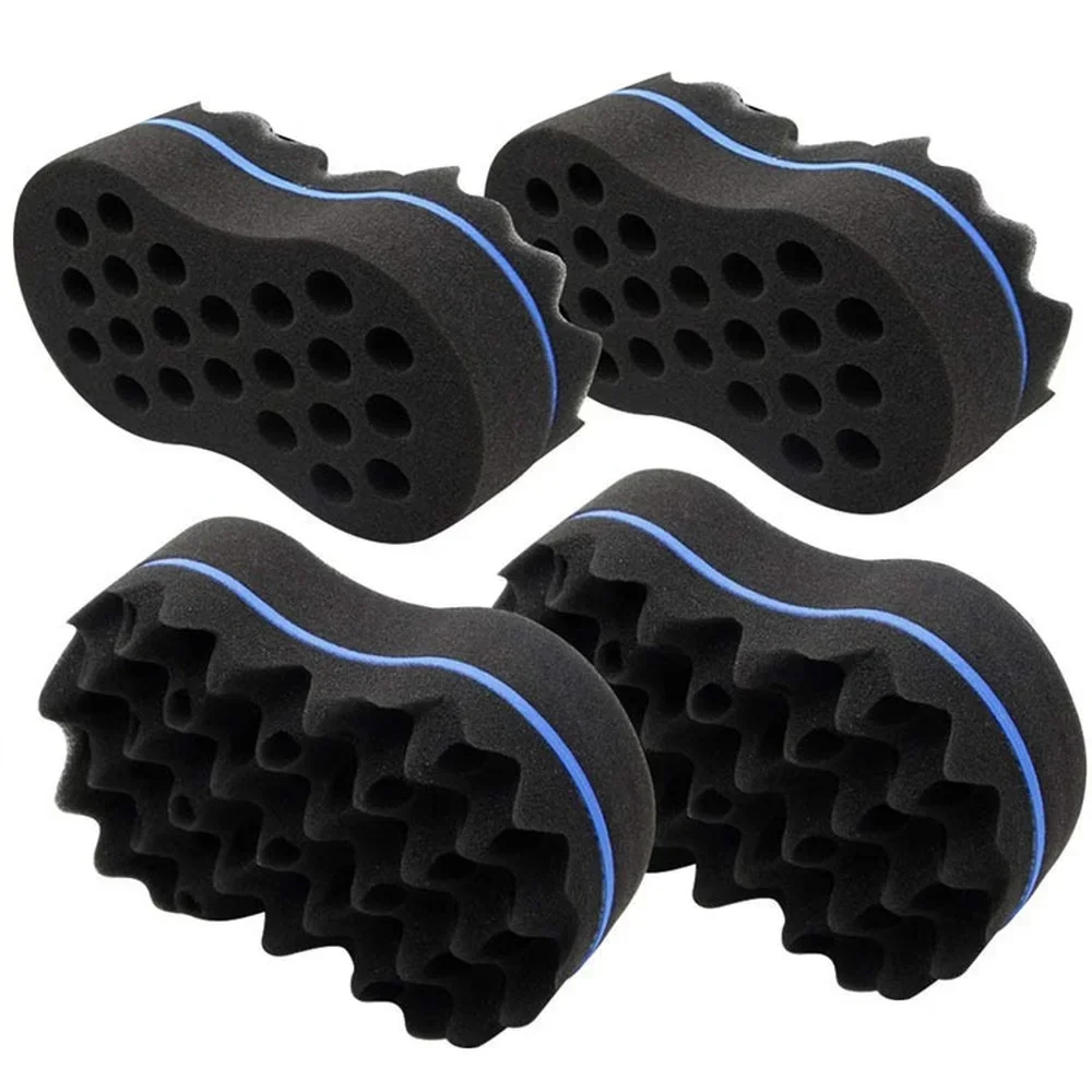 Curly Hair Styling Sponge Brush Double Sided Sponge Brushes Multi-holes Side Bra