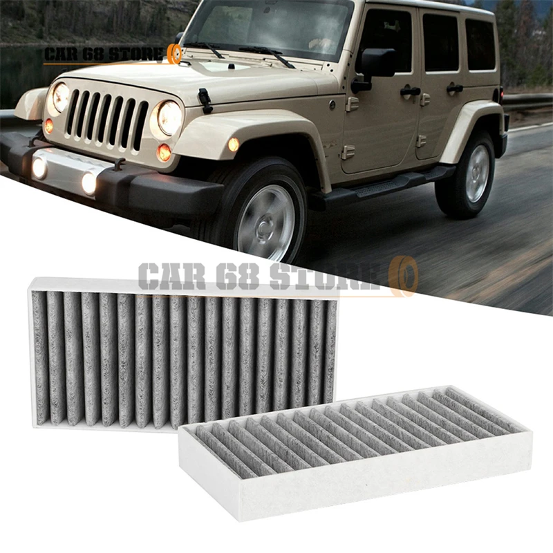 2 Pcs Active Carbon Cloth Car Cabin Air Filter Automobile Parts For Jeep Wrangle