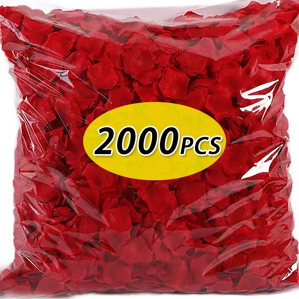 2000/100Pcs Artificial Fake Rose Petals Colorful Simulation Silk Rose Petal For 