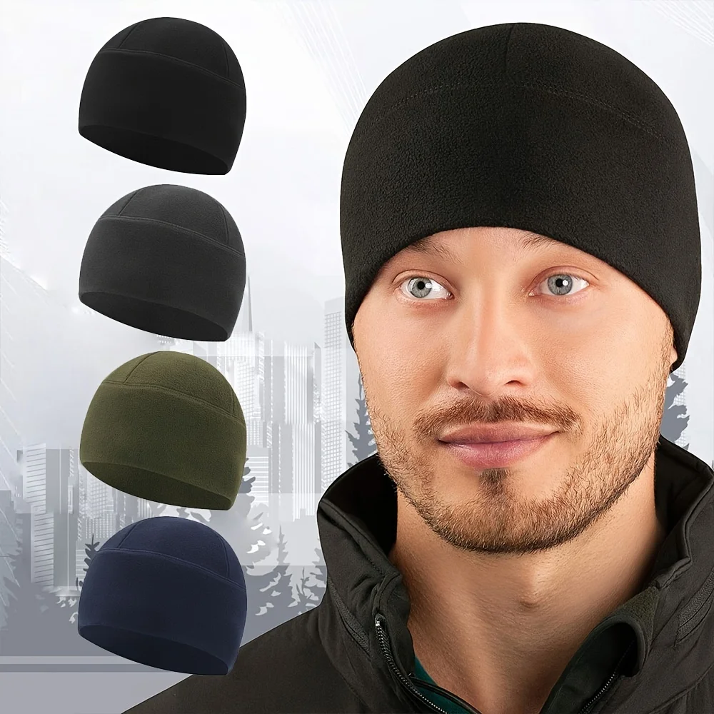 Unisex Windproof Polar Fleece Warm Beanie Hat Cap Male Winter Ski Cycling Cap Ha
