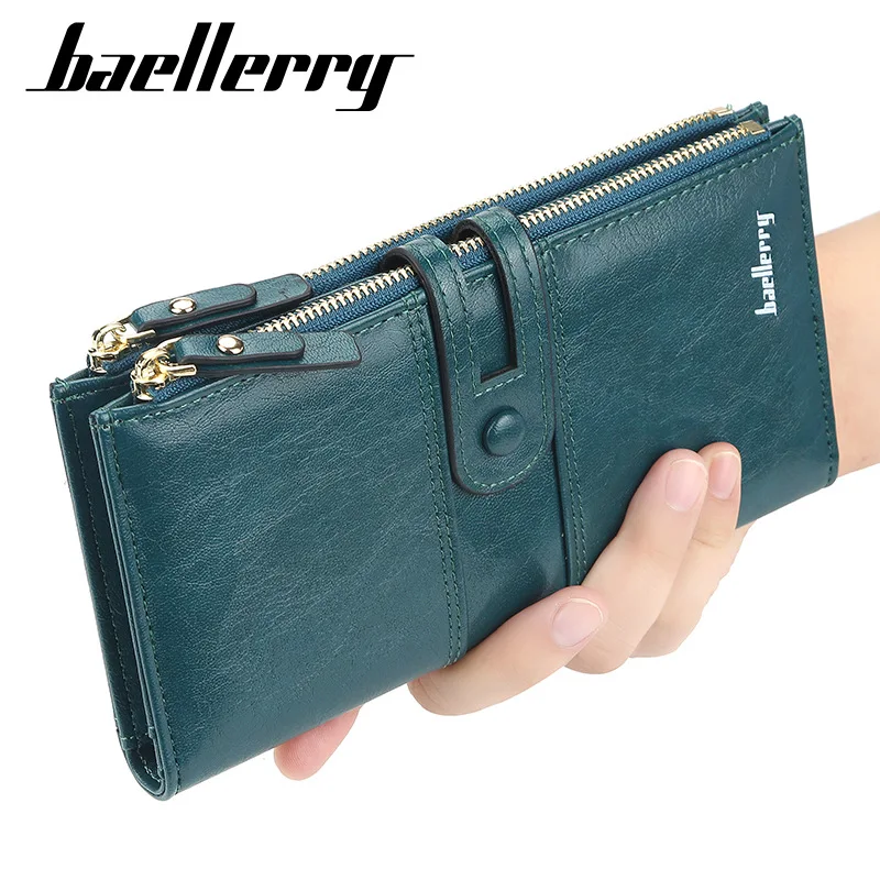 Women Wallets Fashion Long PU Leather Card Holder Classic Female Purse Zipper Br