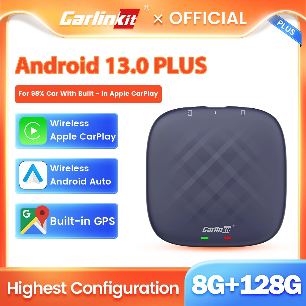 2024 CarlinKit Wireless CarPlay Ai Box Android 13 QCM665 6125 Mini Android Auto