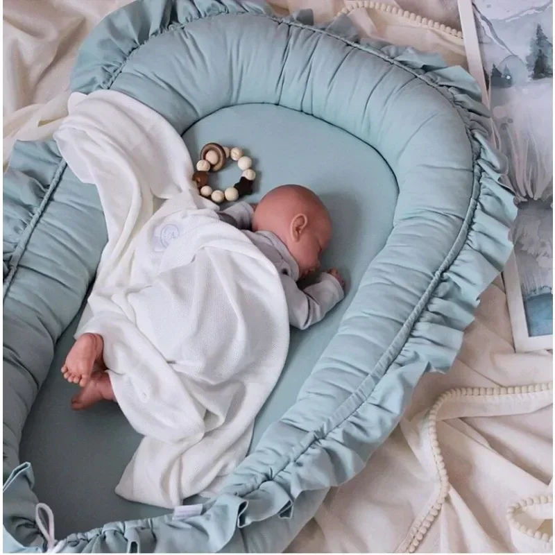 Co-sleeping Mattress Portable Newborn Baby Crib Portable Bed Cotton Lace Womb-sh