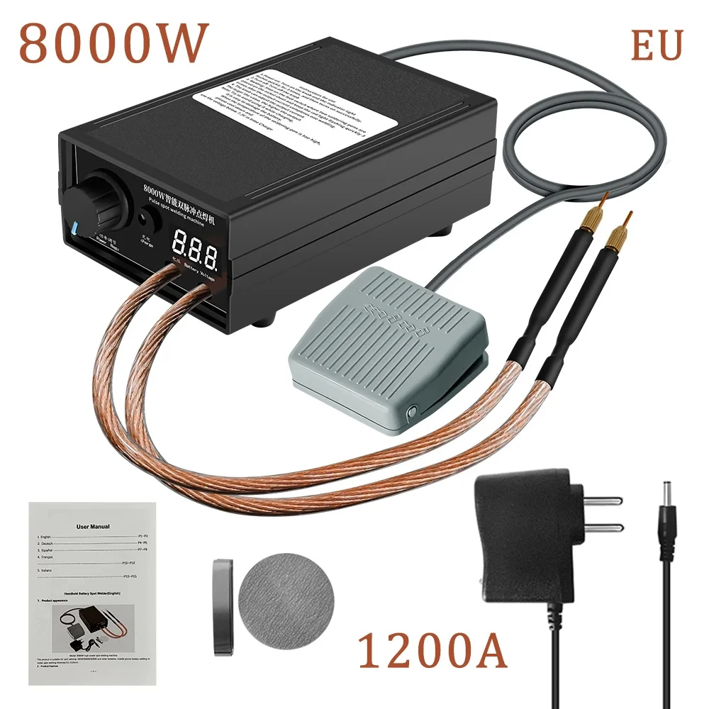 8000W Spot Welder High Power Handheld Spot Welding Machine Portable 1200A presen