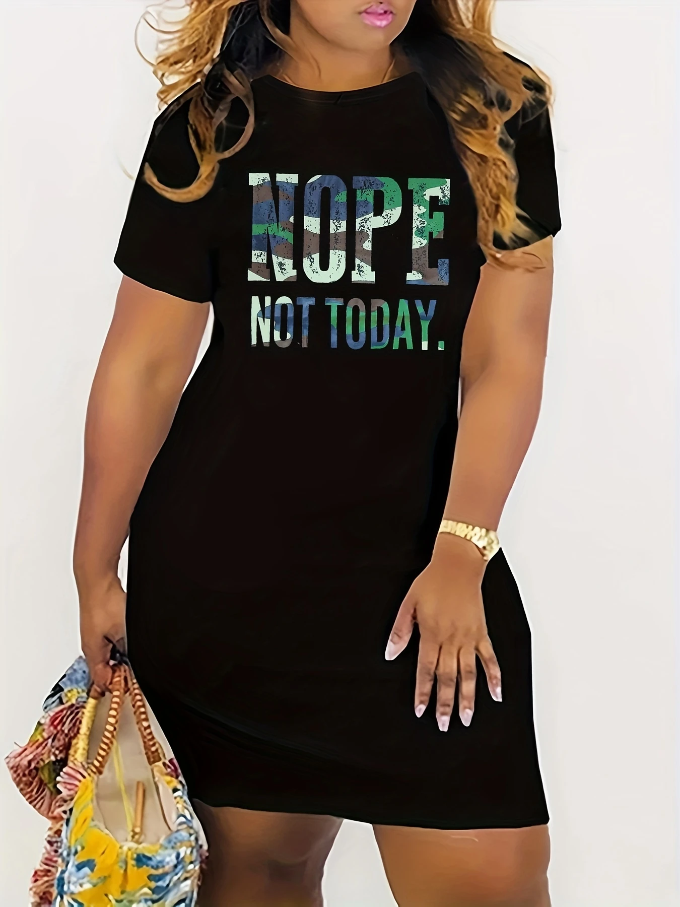 Women's Summer Dress Casual Crew Neck Short Sleeve Stretchy Wear Dress, Women's 