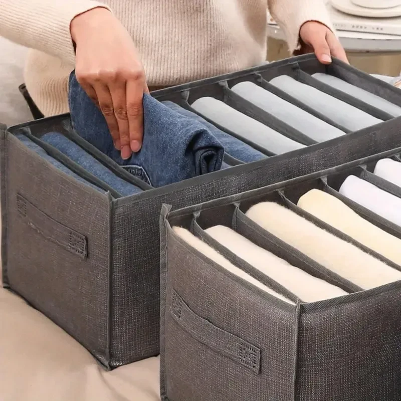 Jeans Pants Storage Box Wardrobe Clothes Organizer Cabinet Drawers Organizer for