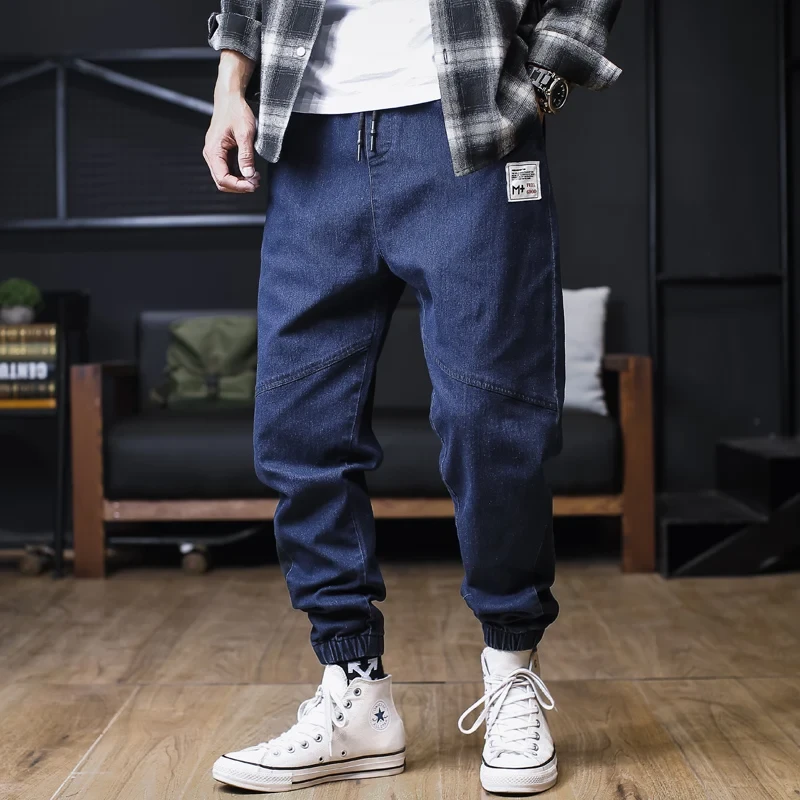 Plus Size Jeans Men Loose Joggers Streetwear Harem Jeans Cargo Pants Ankle Lengt