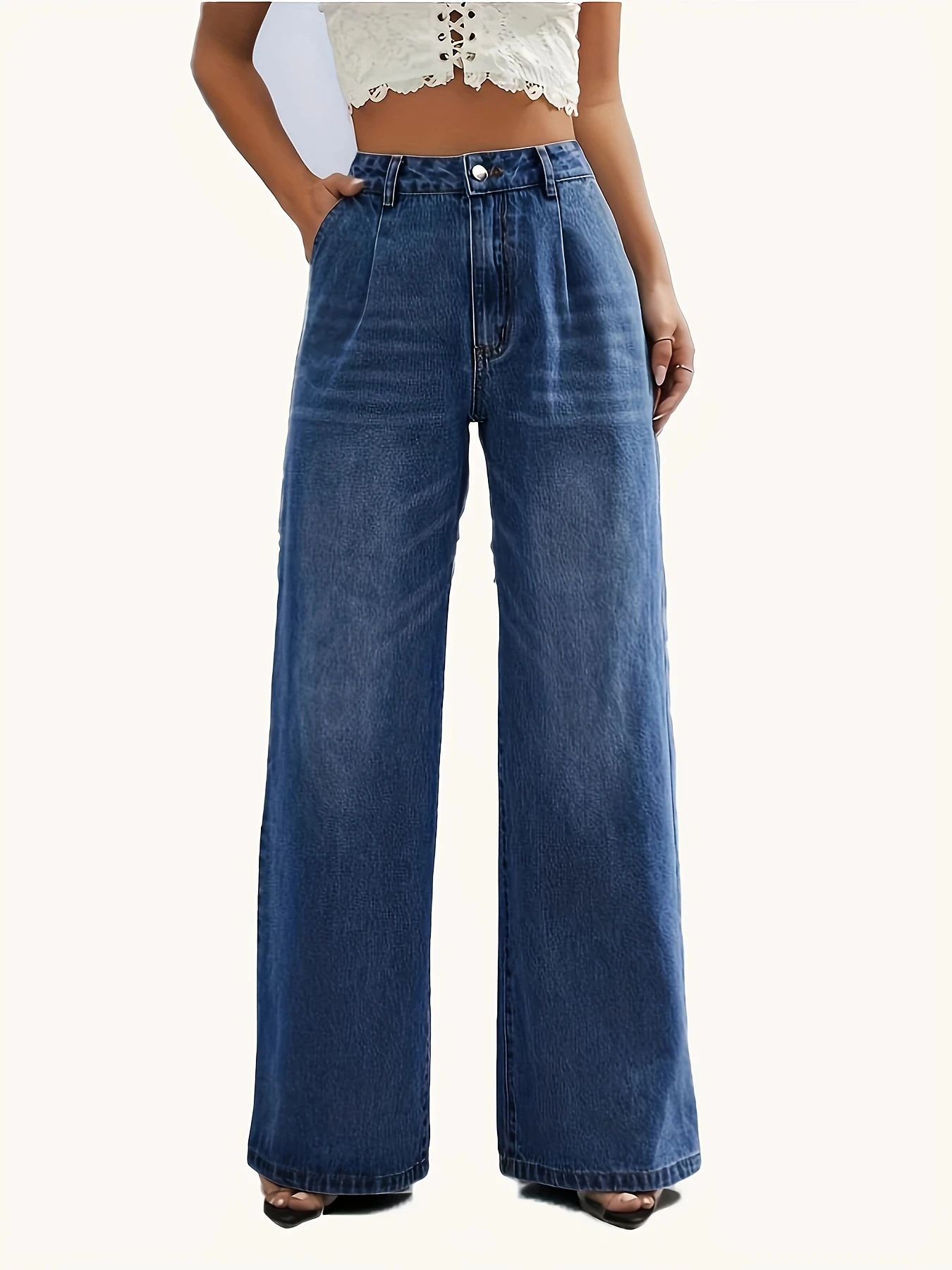 women's cross-border European and American style solid color jeans women's strai