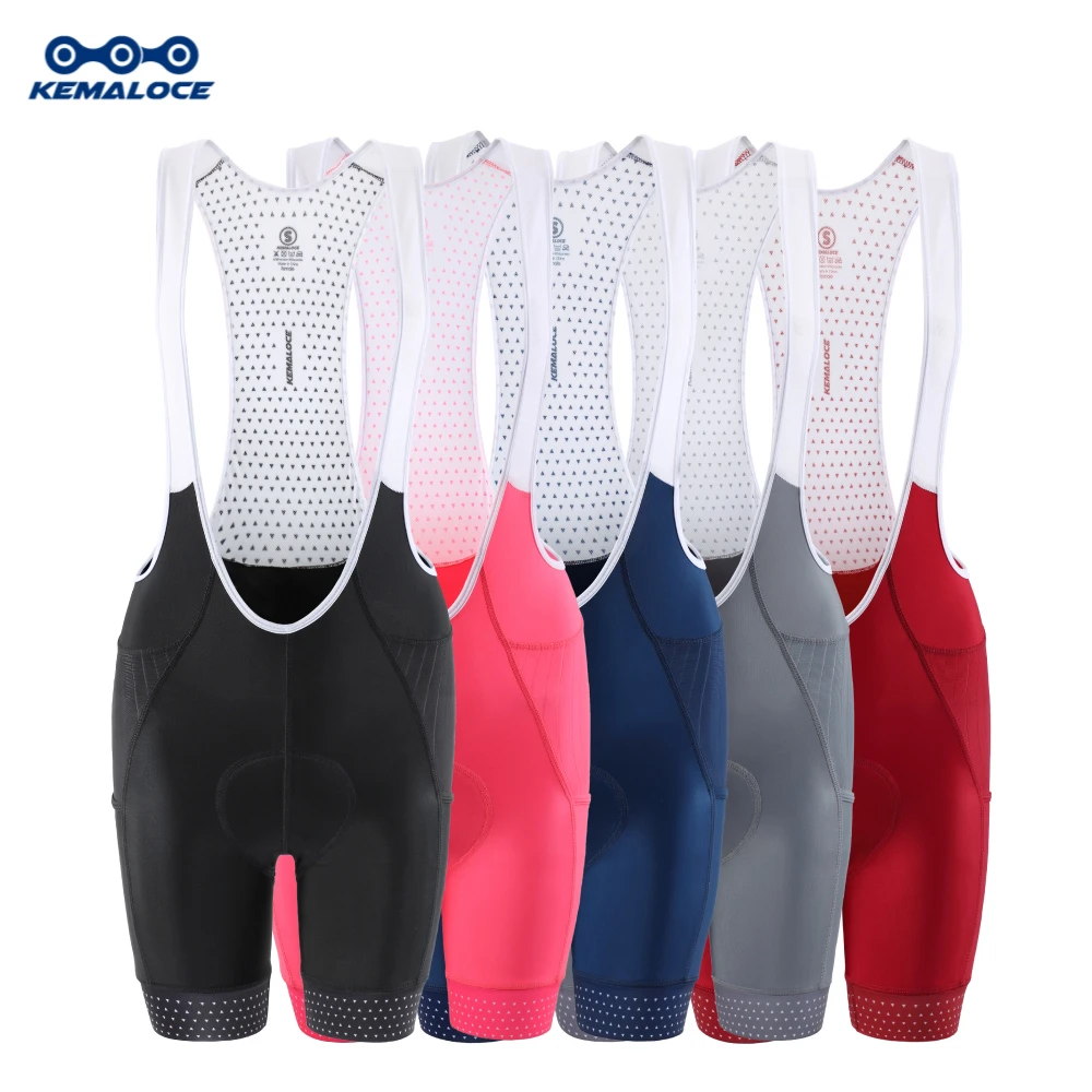 Women's Cycling Bib Shorts Black & Pink Pocket Breathable Summer Bicycle Shorts 