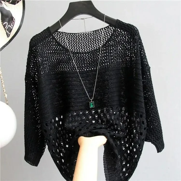 Spring and Summer New Ice Silk Knitted Vest Top Hollow Out Thin Bottoming Sling 