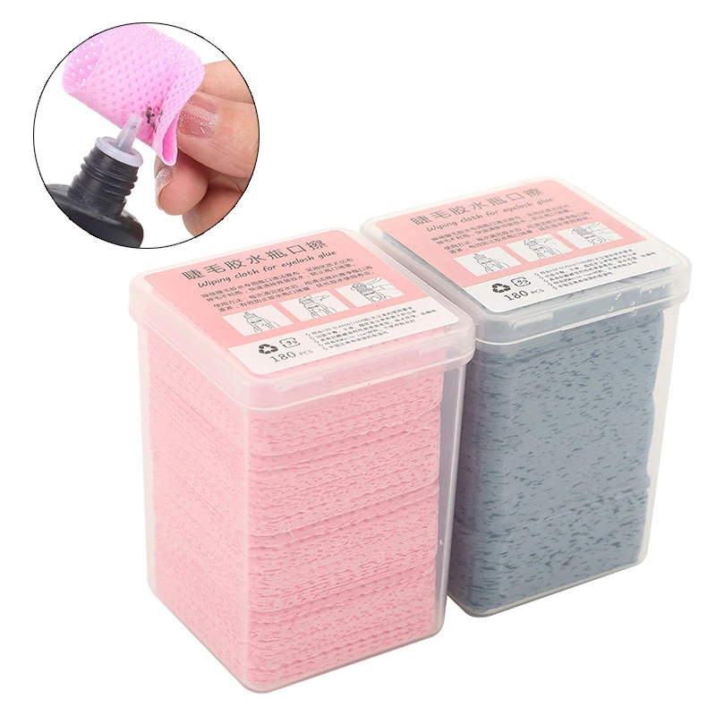 200Pcs Glue Wipes Cotton Paper For Eyelash Extension Glue Bottle Prevent Cloggin