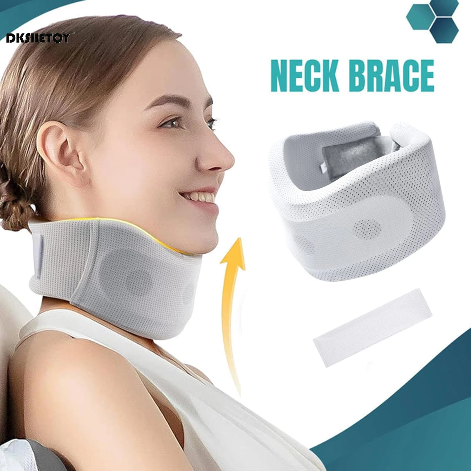Soft Foam Neck Brace Support Adjustable Braces with Replacement Cover for Home S