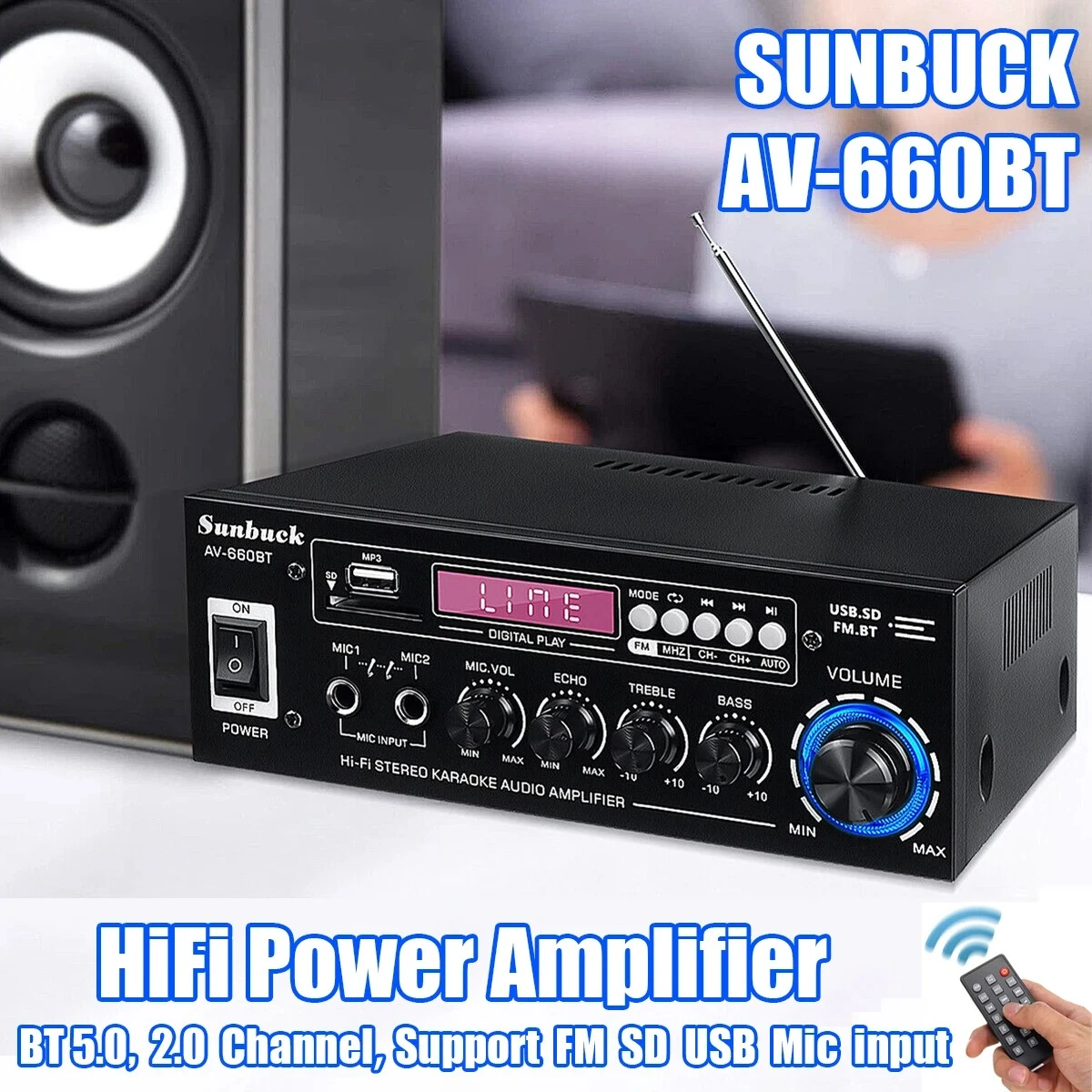 Audio Power Amplifiers 2 Channel Bluetooth-Compatible HIFI Sound Amplificador 11