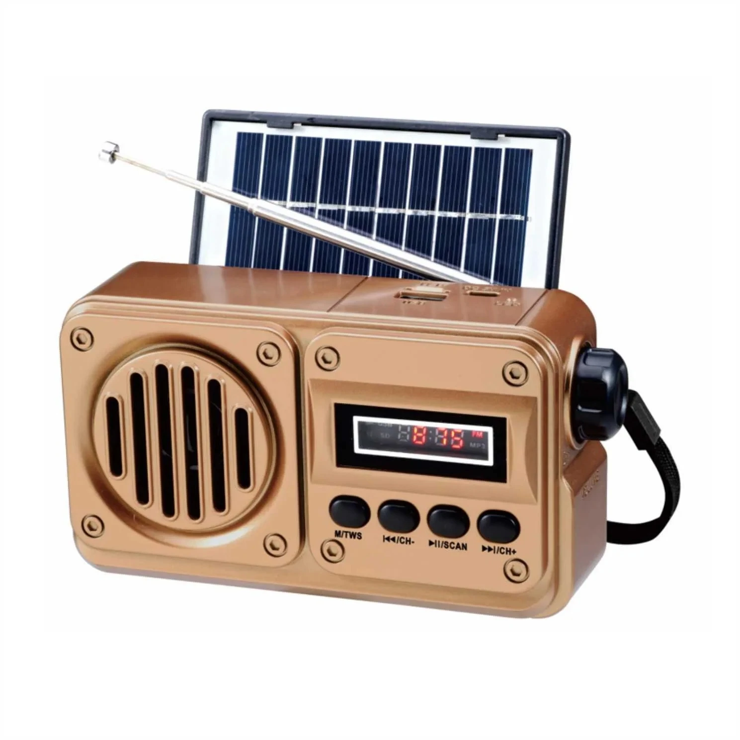 Wireless Bluetooth Speaker MP3 Playback FM Radio Solar Charging Emergency Radio 