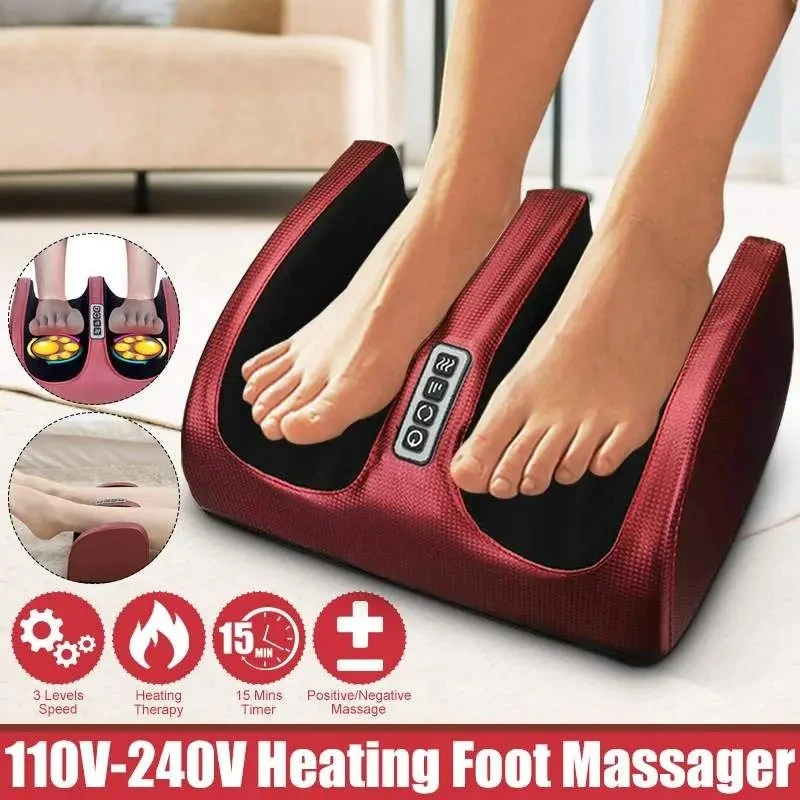 Electric Foot Massager Heating Therapy Hot Compression Shiatsu Kneading Roller M