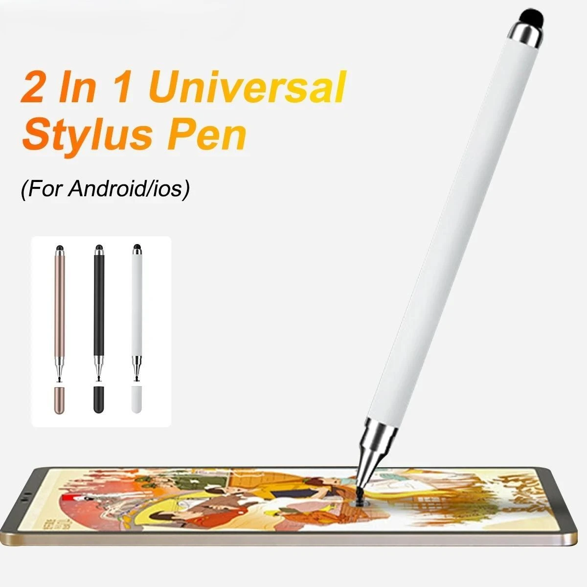 Dual-head Capacitive Pen Disc Silicone Head Dual-purpose Stylus PaintingOffice R