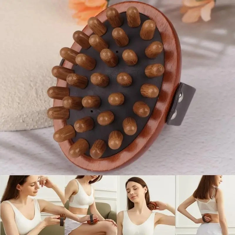 Body Anti Cellulite Brush Soothing Wooden Essential Oil Spa Air Cushion Massage