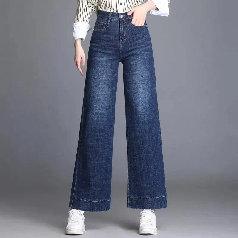 Oversize 34 Baggy Jeans Women High Waist Wide Leg Pants Washed High Street Vaque