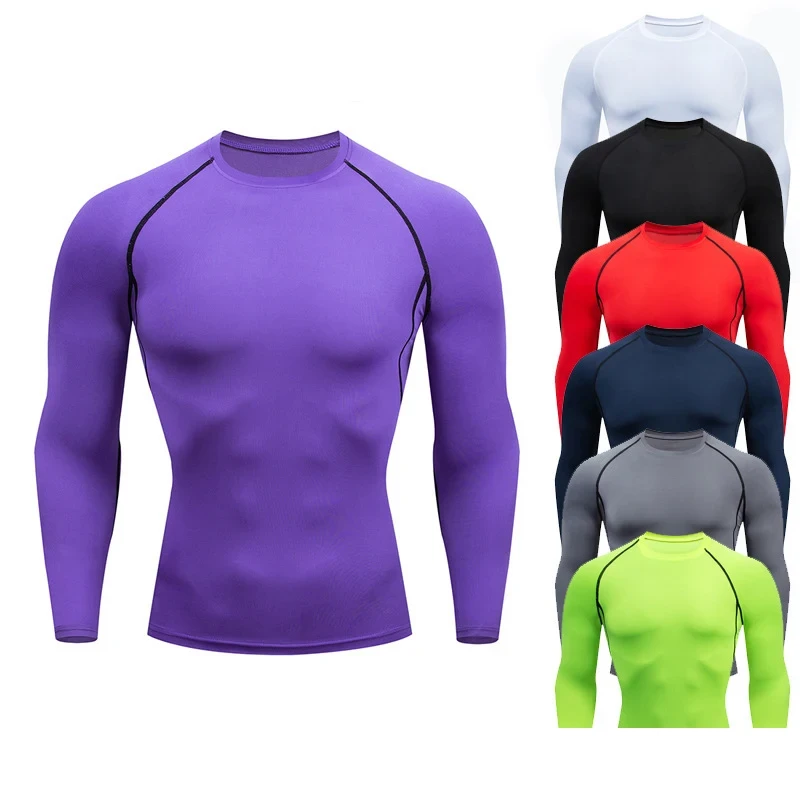 Men's Sports Fitness Clothing Suit Outdoor Indoor Quick-drying Elastic Long-slee