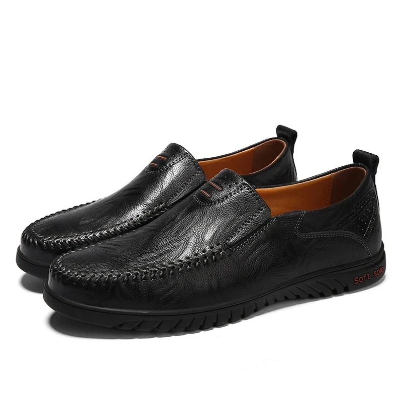 Genuine Leather Men Shoes Luxury Brand 2022 Italian Casual Slip on Formal Loafer