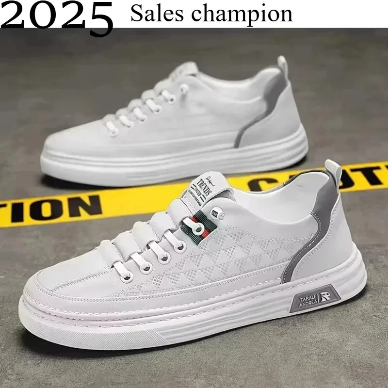 Upgrade your style with Men's Vulcanize Shoes  White Leather Casual Shoes