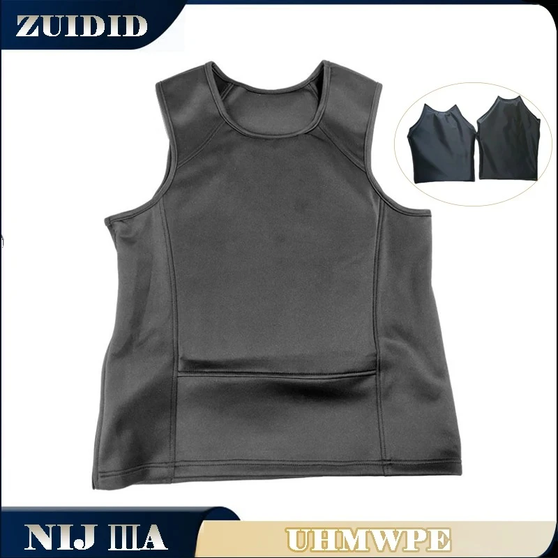 Ballistic Vest NIJIIIA 3A Concealable Armor Undershirt Sleeveless Bulletproof T-
