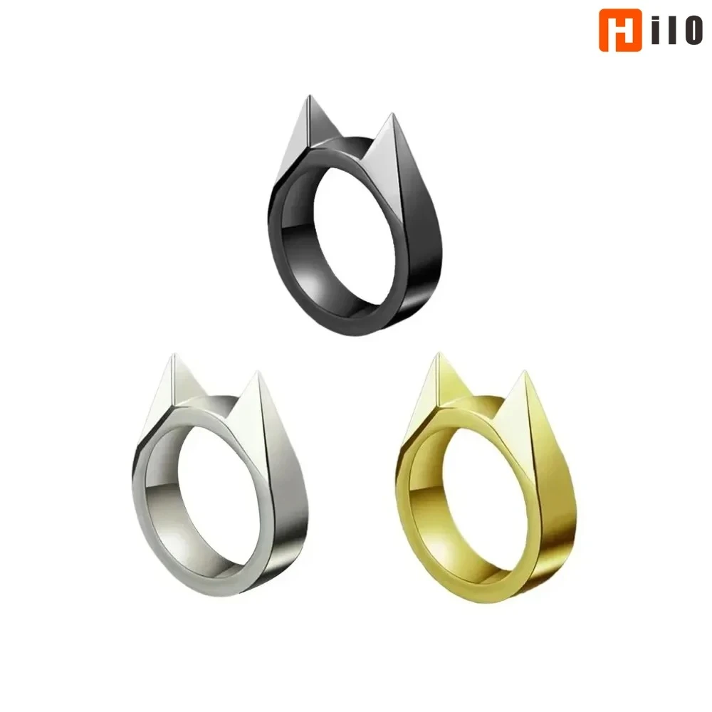 Cat's Ear Safety Survival Metal Defense Ring Self Supplies Defense Rings Broken 