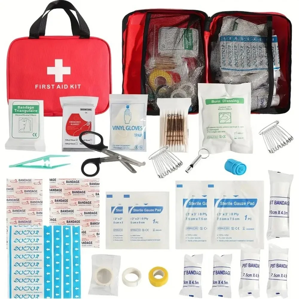 Car Portable First Aid Kit 25 Pieces Set Large Handheld Emergency Outdoor Storag
