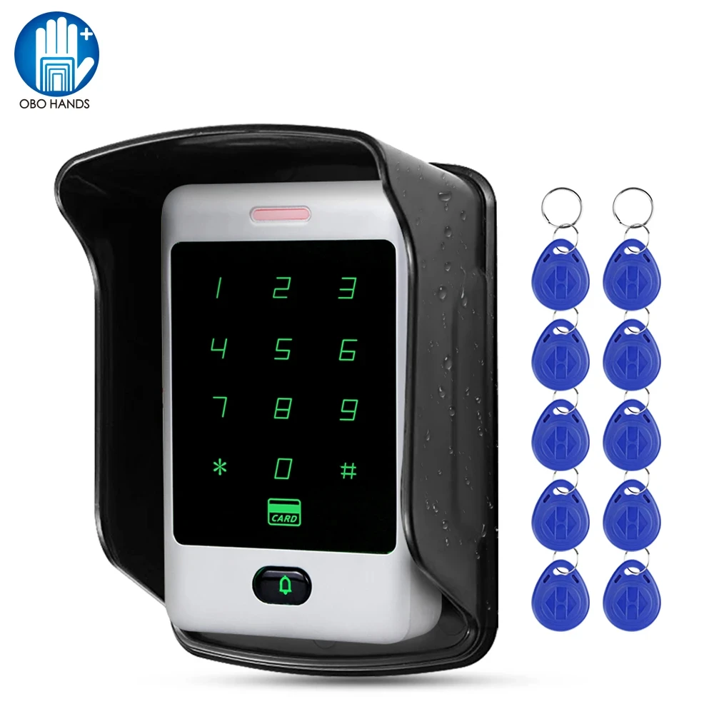 RFID Standalone Touch Metal Access Control With 10 Keychains 125KHz ID Waterproo