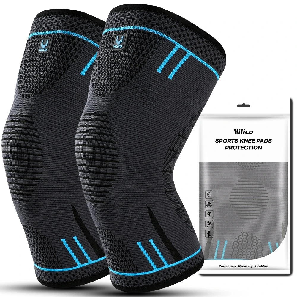 1 Pc Compression Knee Support Sleeve Elastic Knee Pads Brace Springs Gym Sports 
