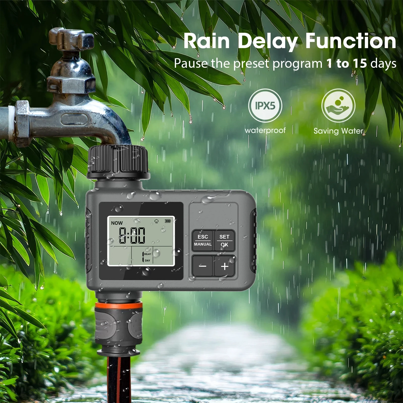 YIERYI Water Timer Automatic Sprinkler Timer Garden Watering System Smart Irriga