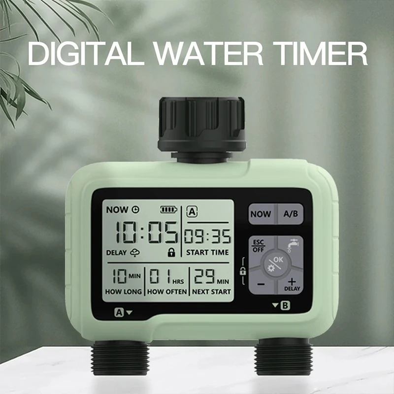 Super Timing System 2-Outlet Water Timer Precisely Watering Up Outdoor Automatic
