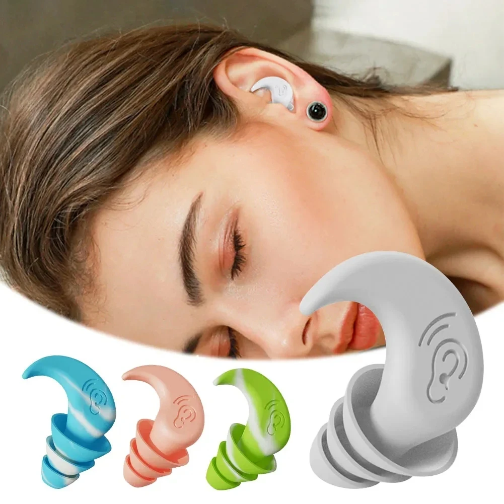 Anti Noise Silicone Earplug Sleep Noise Reduction Ear Plug Canceling Soundproof 