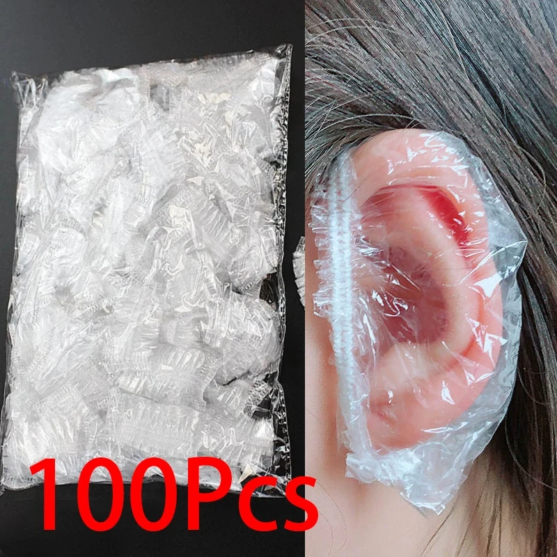 100Pcs Disposable Hair Dye Earmuff Waterproof Ear Cover Baking Oil Wash Shower B