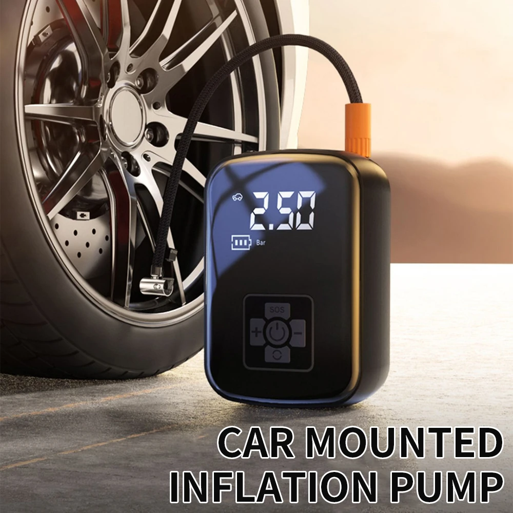 Car Air Compressor Digital Tire Inflation Pump LED Lamp Tire Compression Pump Co