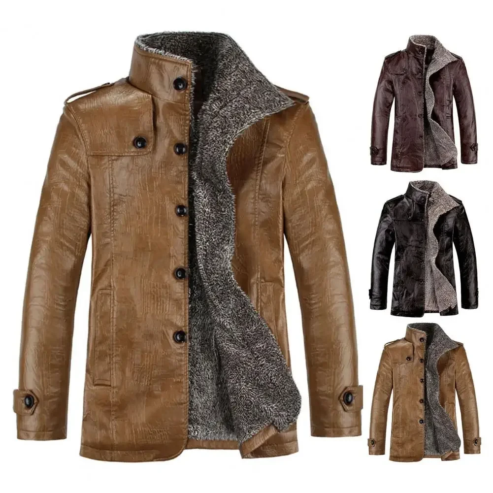 Description Report Item  Coat Solid Color Plush Winter Jacket MotorcycleMotorcyc