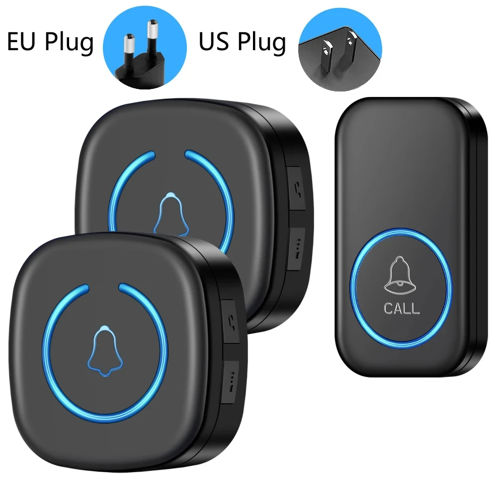 Wireless Doorbell Intelligent Welcome Door Bell 300M/984 FT Remote 60 Songs Melo