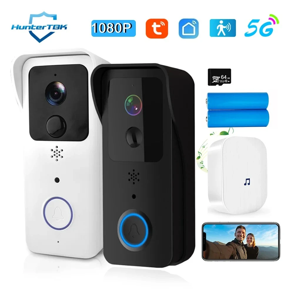 5G 2.4G WiFi Video Doorbell 1080P Tuya Smart Outdoor Wireless Intercom Waterproo